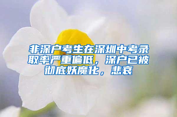 非深户考生在深圳中考录取率严重偏低，深户已被彻底妖魔化，悲哀