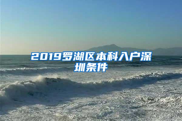 2019罗湖区本科入户深圳条件