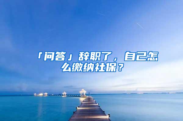 「问答」辞职了，自己怎么缴纳社保？