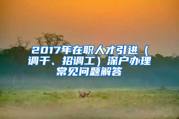 2017年在职人才引进（调干、招调工）深户办理常见问题解答