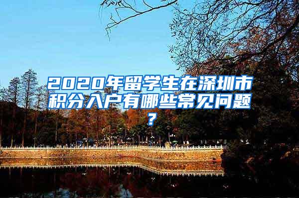 2020年留学生在深圳市积分入户有哪些常见问题？