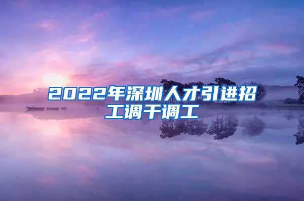 2022年深圳人才引进招工调干调工