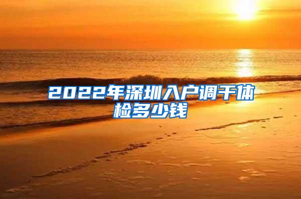 2022年深圳入户调干体检多少钱