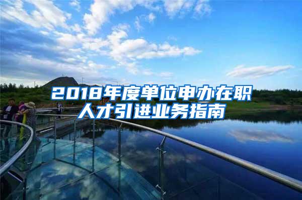 2018年度单位申办在职人才引进业务指南