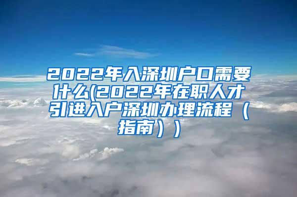 2022年入深圳户口需要什么(2022年在职人才引进入户深圳办理流程（指南）)