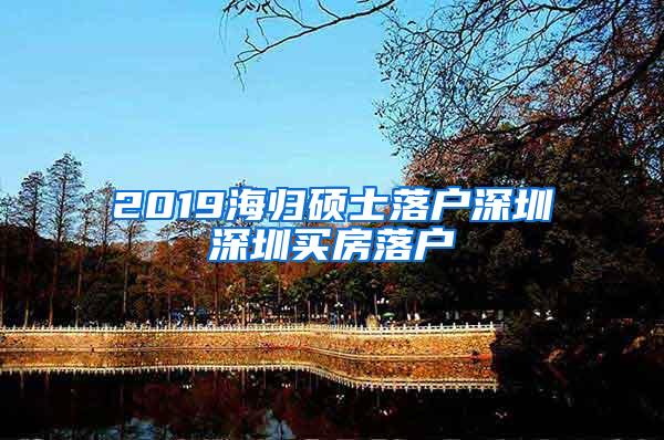 2019海归硕士落户深圳深圳买房落户