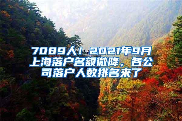 7089人！2021年9月上海落户名额微降，各公司落户人数排名来了