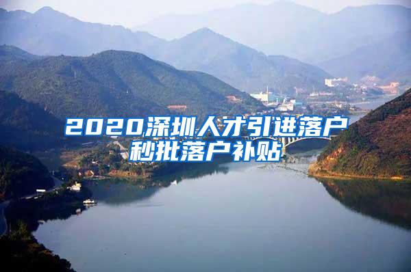 2020深圳人才引进落户秒批落户补贴