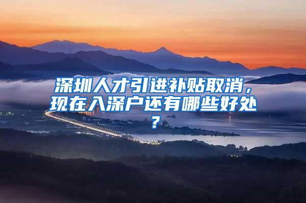 深圳人才引进补贴取消，现在入深户还有哪些好处？