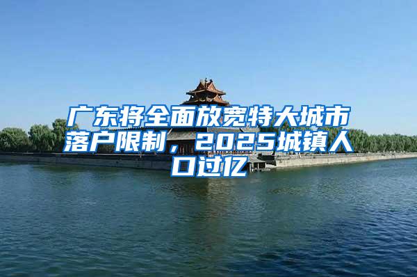 广东将全面放宽特大城市落户限制，2025城镇人口过亿