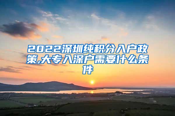 2022深圳纯积分入户政策,大专入深户需要什么条件