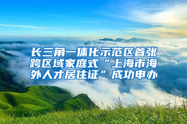 长三角一体化示范区首张跨区域家庭式“上海市海外人才居住证”成功申办