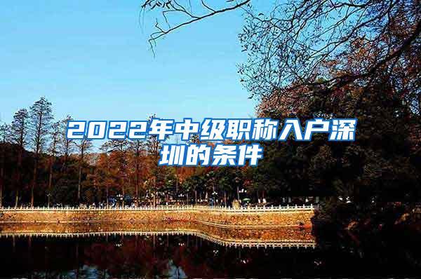 2022年中级职称入户深圳的条件