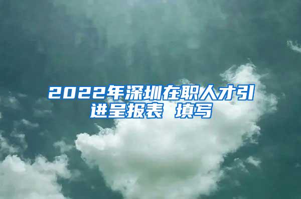 2022年深圳在职人才引进呈报表 填写