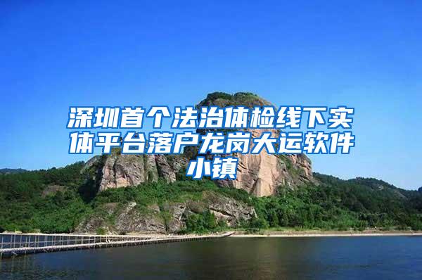 深圳首个法治体检线下实体平台落户龙岗大运软件小镇