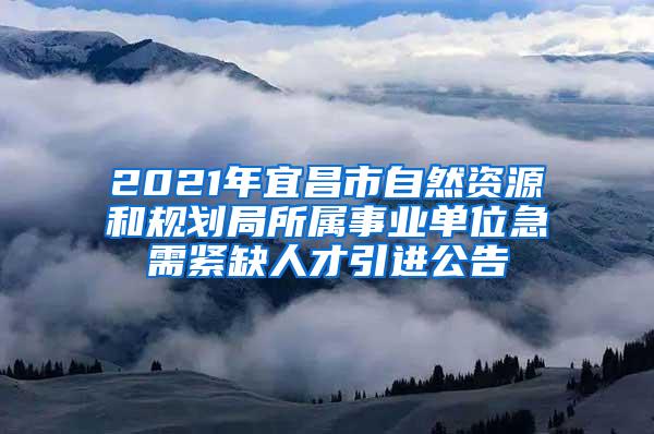 2021年宜昌市自然资源和规划局所属事业单位急需紧缺人才引进公告