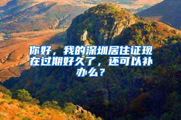 你好，我的深圳居住证现在过期好久了，还可以补办么？