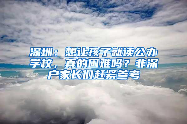 深圳：想让孩子就读公办学校，真的困难吗？非深户家长们赶紧参考