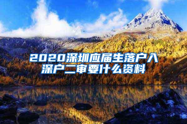 2020深圳应届生落户入深户二审要什么资料