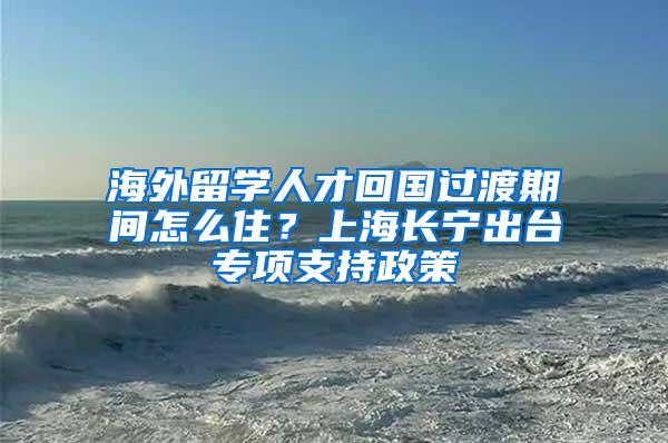 海外留学人才回国过渡期间怎么住？上海长宁出台专项支持政策