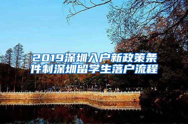 2019深圳入户新政策条件制深圳留学生落户流程