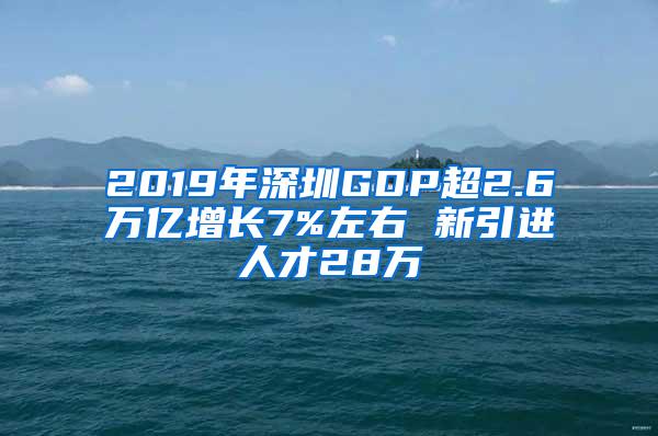 2019年深圳GDP超2.6万亿增长7%左右 新引进人才28万