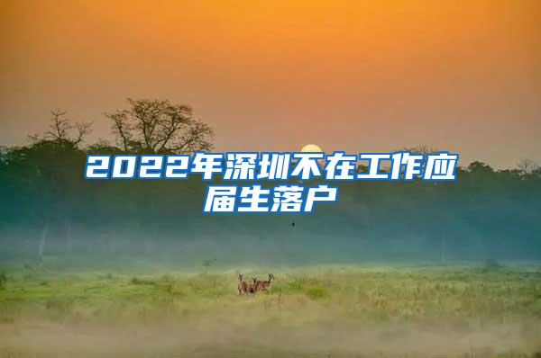 2022年深圳不在工作应届生落户