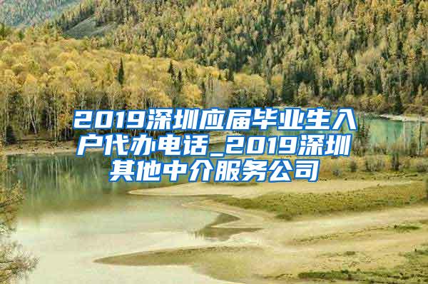 2019深圳应届毕业生入户代办电话_2019深圳其他中介服务公司