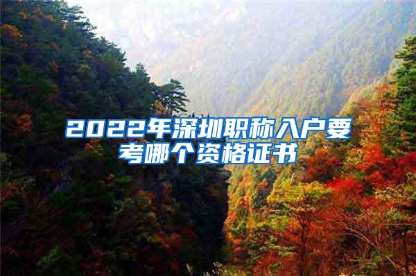 2022年深圳职称入户要考哪个资格证书