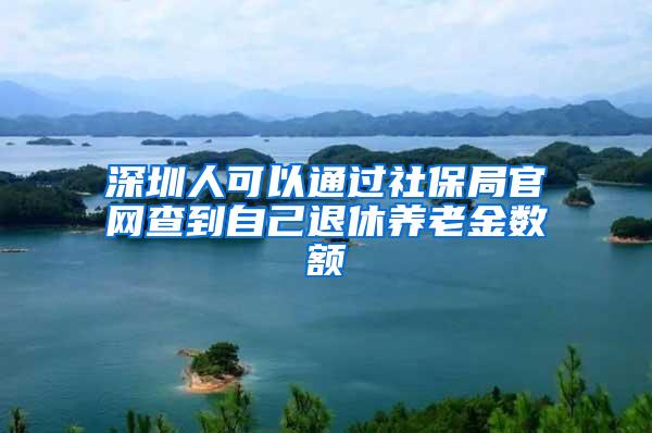 深圳人可以通过社保局官网查到自己退休养老金数额