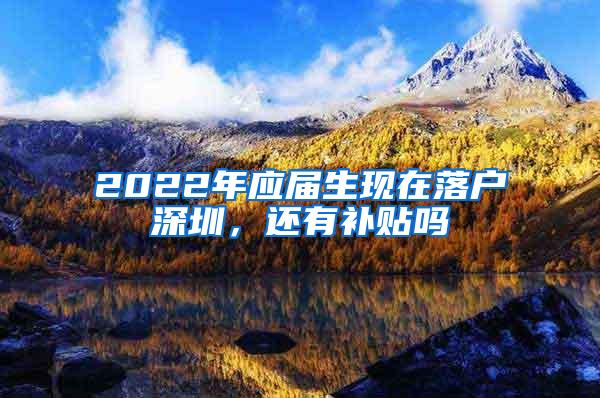 2022年应届生现在落户深圳，还有补贴吗