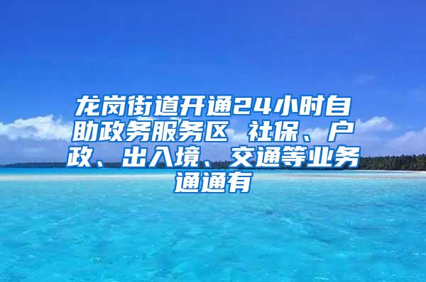 龙岗街道开通24小时自助政务服务区 社保、户政、出入境、交通等业务通通有