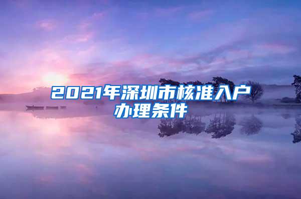 2021年深圳市核准入户办理条件