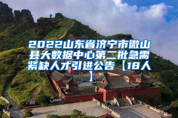 2022山东省济宁市微山县大数据中心第二批急需紧缺人才引进公告【18人】