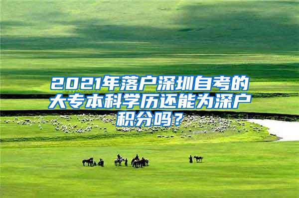 2021年落户深圳自考的大专本科学历还能为深户积分吗？