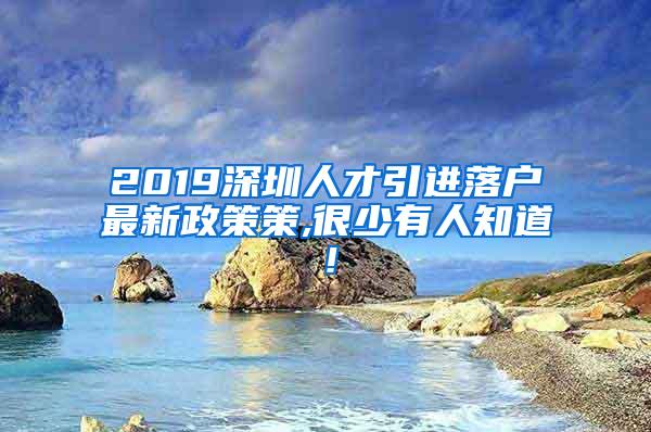 2019深圳人才引进落户最新政策策,很少有人知道！