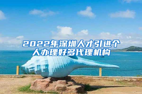 2022年深圳人才引进个人办理好多代理机构