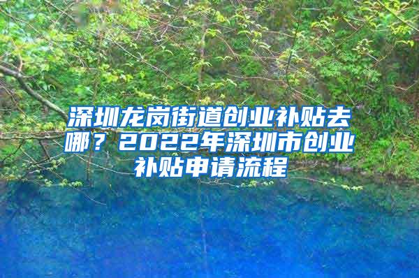 深圳龙岗街道创业补贴去哪？2022年深圳市创业补贴申请流程