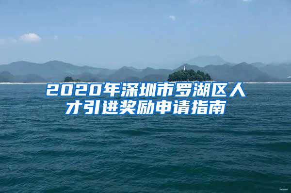 2020年深圳市罗湖区人才引进奖励申请指南