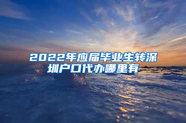 2022年应届毕业生转深圳户口代办哪里有