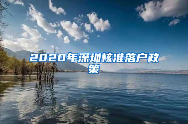 2020年深圳核准落户政策