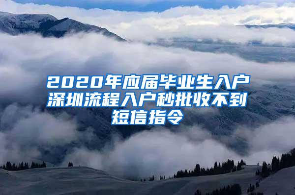 2020年应届毕业生入户深圳流程入户秒批收不到短信指令