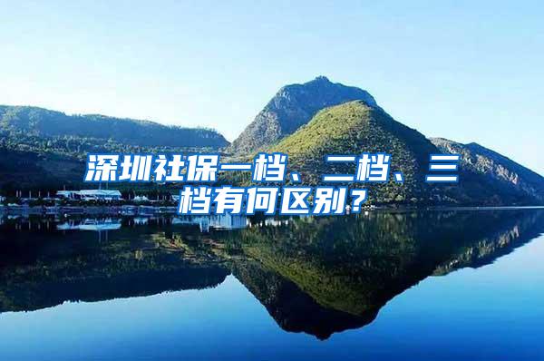 深圳社保一档、二档、三档有何区别？