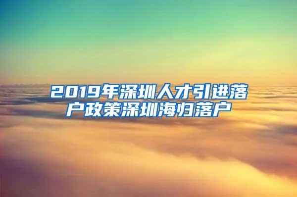 2019年深圳人才引进落户政策深圳海归落户