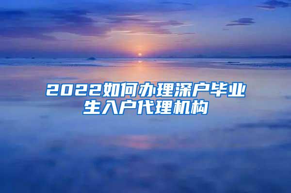 2022如何办理深户毕业生入户代理机构