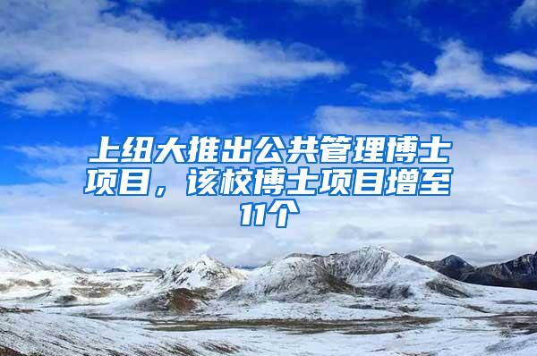 上纽大推出公共管理博士项目，该校博士项目增至11个