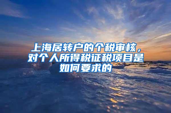 上海居转户的个税审核，对个人所得税征税项目是如何要求的