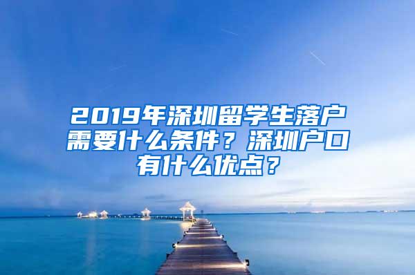 2019年深圳留学生落户需要什么条件？深圳户口有什么优点？