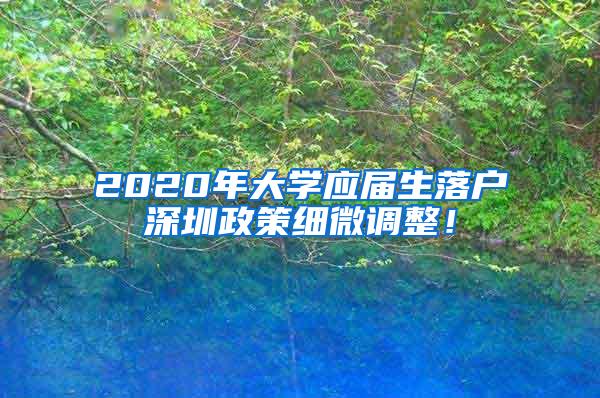 2020年大学应届生落户深圳政策细微调整！