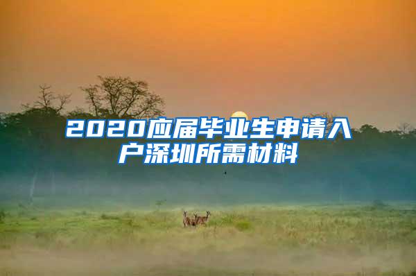 2020应届毕业生申请入户深圳所需材料